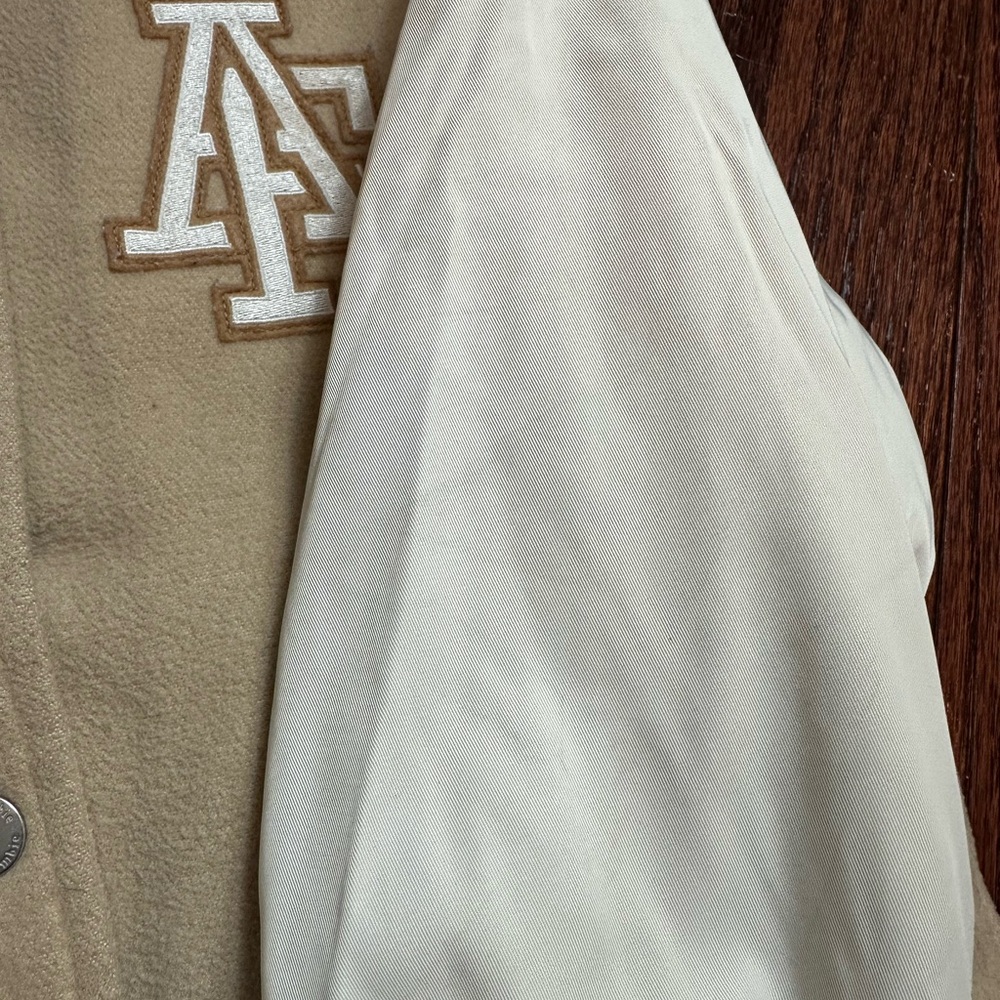 Abercrombie & Fitch Youth Tan Varsity Jacket - Picture 12 of 12